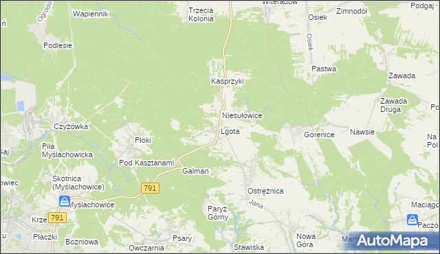 mapa Lgota gmina Trzebinia, Lgota gmina Trzebinia na mapie Targeo