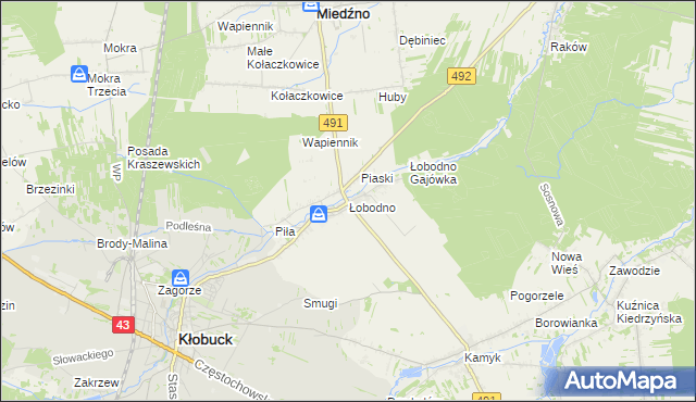 mapa Łobodno, Łobodno na mapie Targeo