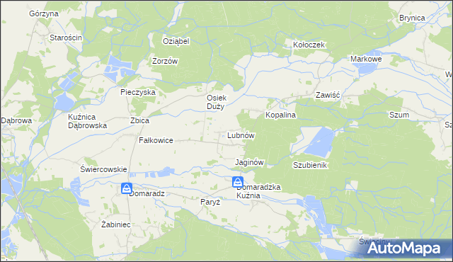 mapa Lubnów gmina Pokój, Lubnów gmina Pokój na mapie Targeo