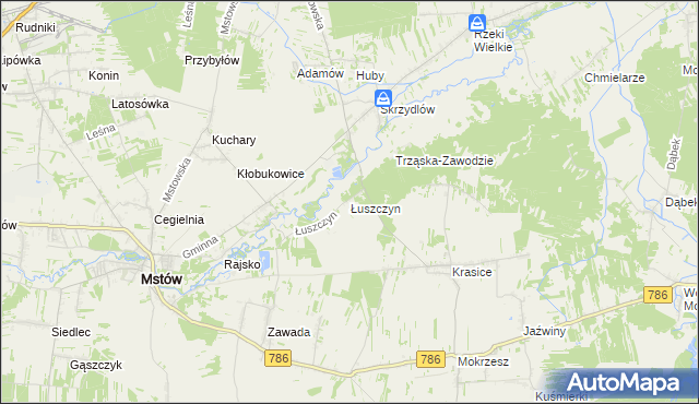 mapa Łuszczyn, Łuszczyn na mapie Targeo