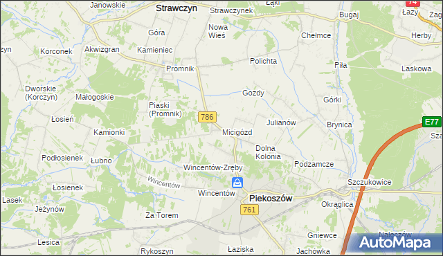 mapa Micigózd, Micigózd na mapie Targeo