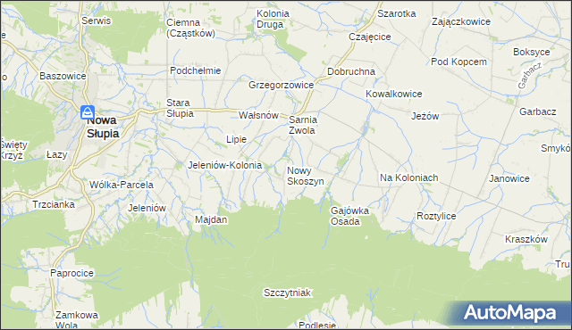 mapa Nowy Skoszyn, Nowy Skoszyn na mapie Targeo