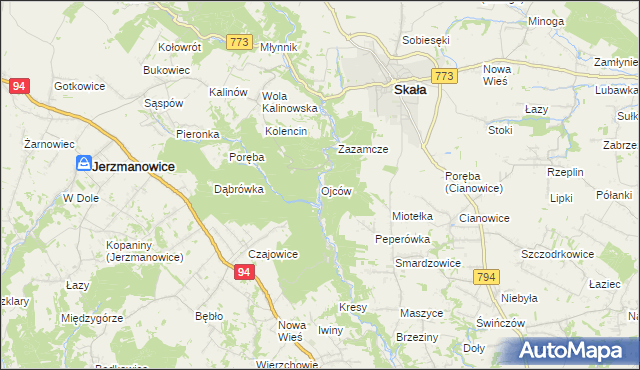 mapa Ojców, Ojców na mapie Targeo