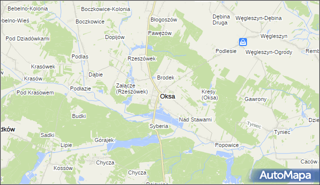 mapa Oksa, Oksa na mapie Targeo