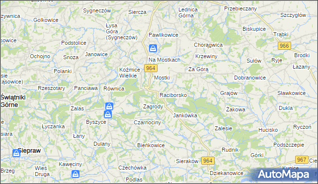 mapa Raciborsko, Raciborsko na mapie Targeo