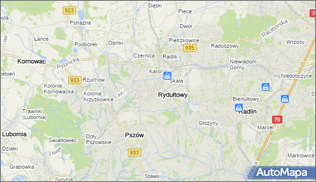 mapa Rydułtowy, Rydułtowy na mapie Targeo