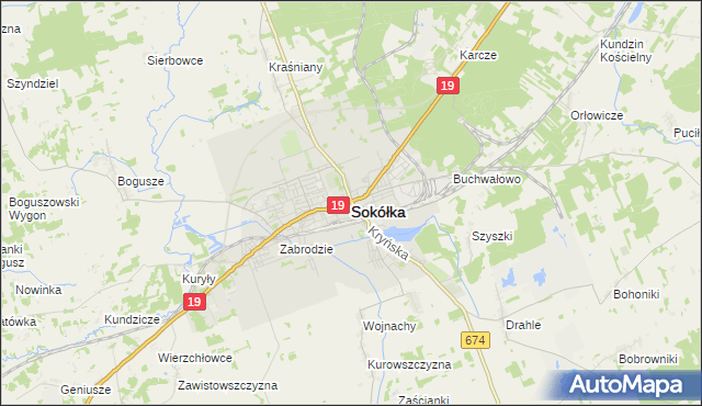 mapa Sokółka, Sokółka na mapie Targeo