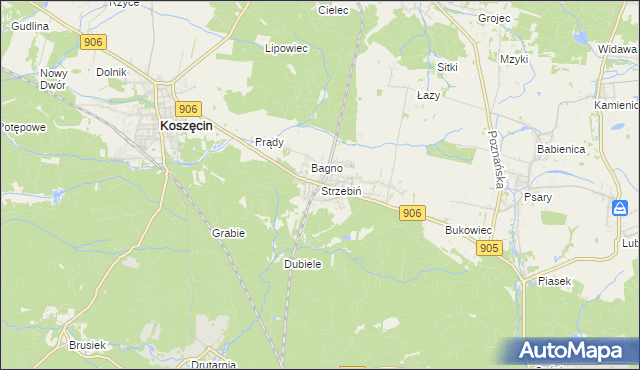 mapa Strzebiń, Strzebiń na mapie Targeo
