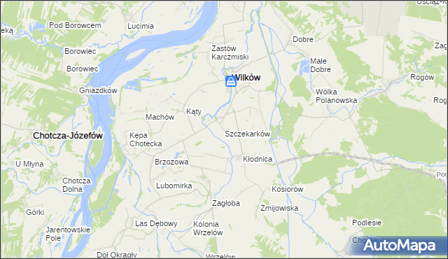 mapa Szczekarków gmina Wilków, Szczekarków gmina Wilków na mapie Targeo