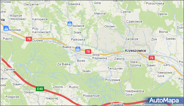 mapa Wola Filipowska, Wola Filipowska na mapie Targeo