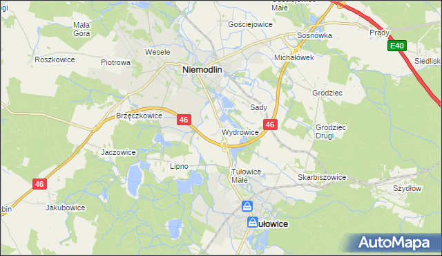 mapa Wydrowice gmina Niemodlin, Wydrowice gmina Niemodlin na mapie Targeo