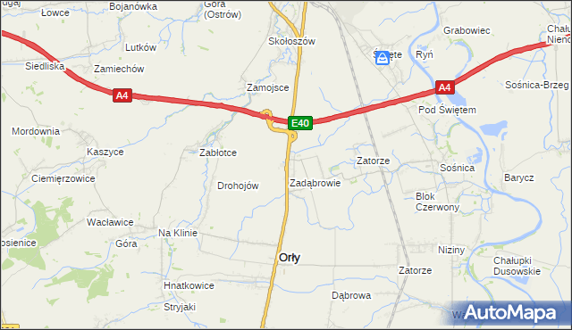 mapa Zadąbrowie gmina Radymno, Zadąbrowie gmina Radymno na mapie Targeo