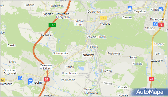 mapa Zagrody gmina Sitkówka-Nowiny, Zagrody gmina Sitkówka-Nowiny na mapie Targeo