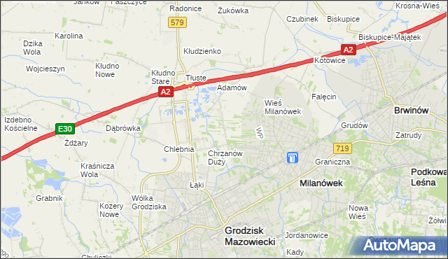 mapa Chrzanów Mały, Chrzanów Mały na mapie Targeo