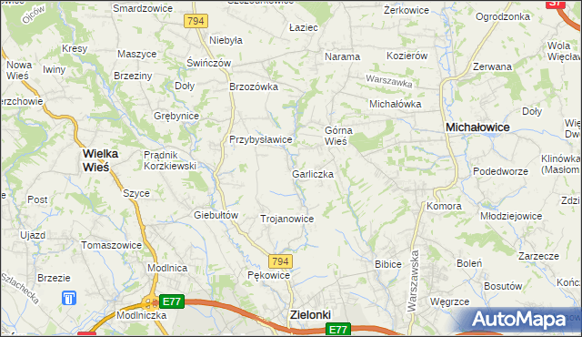 mapa Garliczka, Garliczka na mapie Targeo