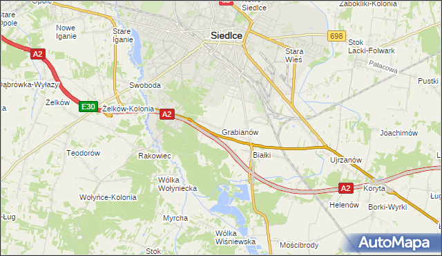 mapa Grabianów, Grabianów na mapie Targeo