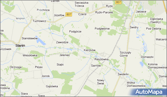 mapa Kierzków gmina Stanin, Kierzków gmina Stanin na mapie Targeo