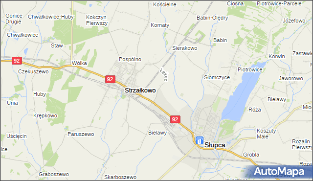 mapa Łężec gmina Strzałkowo, Łężec gmina Strzałkowo na mapie Targeo