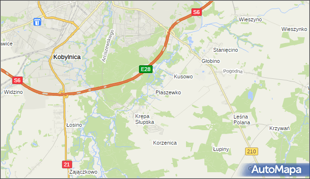 mapa Płaszewko, Płaszewko na mapie Targeo