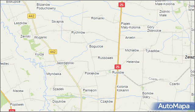 mapa Russówek, Russówek na mapie Targeo