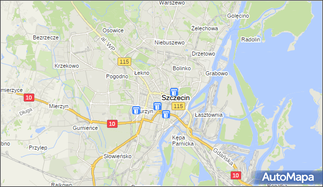 mapa Szczecina, Szczecin na mapie Targeo