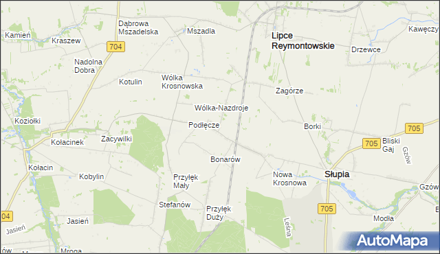 mapa Winna Góra gmina Słupia, Winna Góra gmina Słupia na mapie Targeo