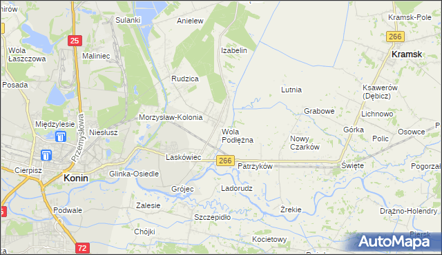 mapa Wola Podłężna, Wola Podłężna na mapie Targeo