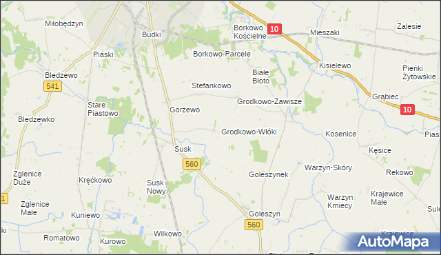 mapa Grodkowo-Włóki, Grodkowo-Włóki na mapie Targeo