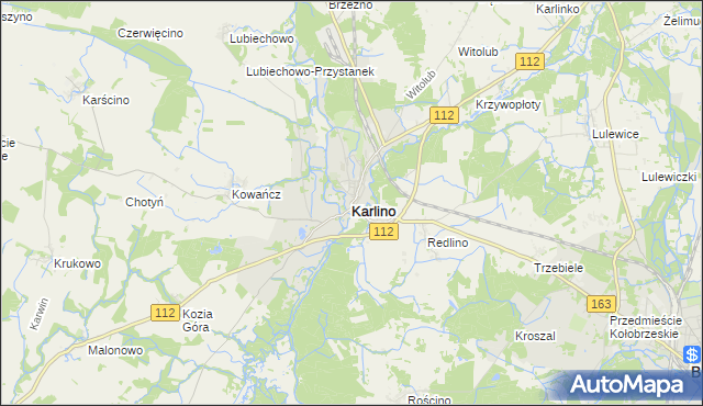 mapa Karlino, Karlino na mapie Targeo