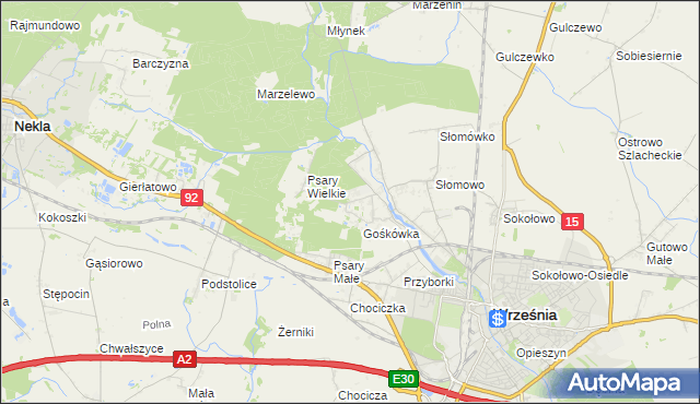 mapa Nowy Folwark gmina Września, Nowy Folwark gmina Września na mapie Targeo