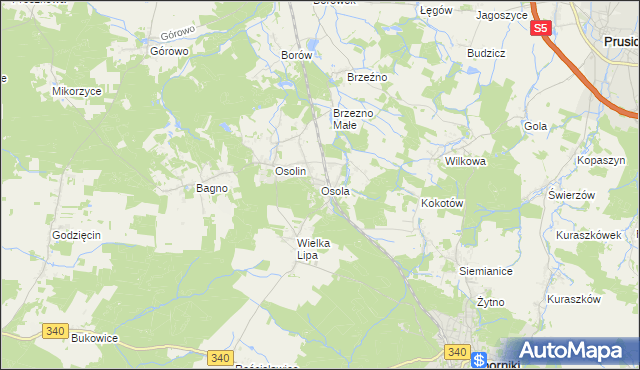 mapa Osola, Osola na mapie Targeo