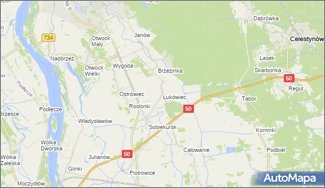 mapa Łukówiec gmina Karczew, Łukówiec gmina Karczew na mapie Targeo