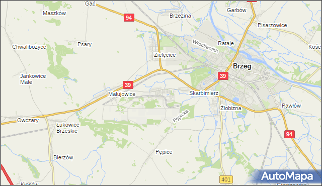 mapa Skarbimierz-Osiedle, Skarbimierz-Osiedle na mapie Targeo