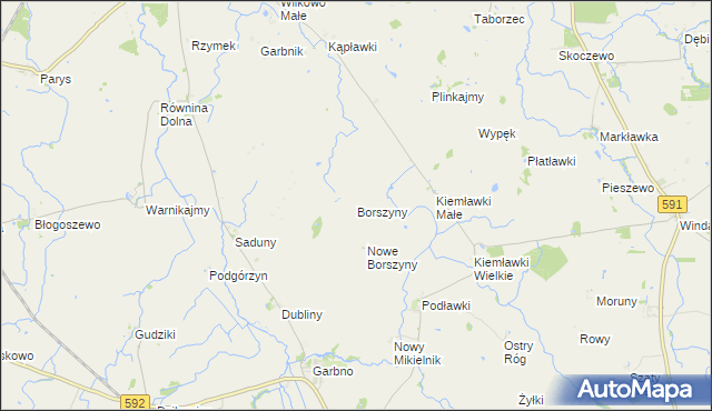 mapa Borszyny, Borszyny na mapie Targeo