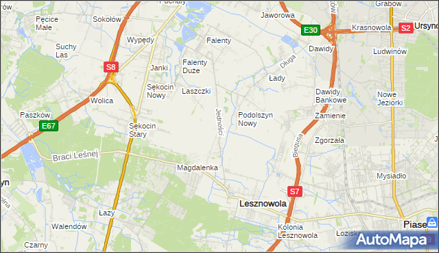 mapa Janczewice, Janczewice na mapie Targeo