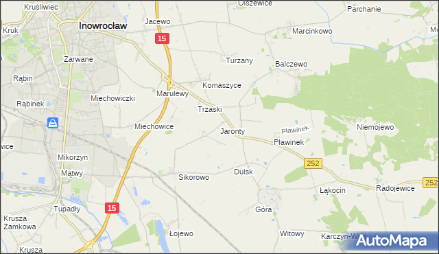 mapa Jaronty, Jaronty na mapie Targeo