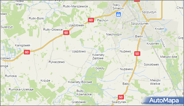 mapa Kownaty Żędowe, Kownaty Żędowe na mapie Targeo