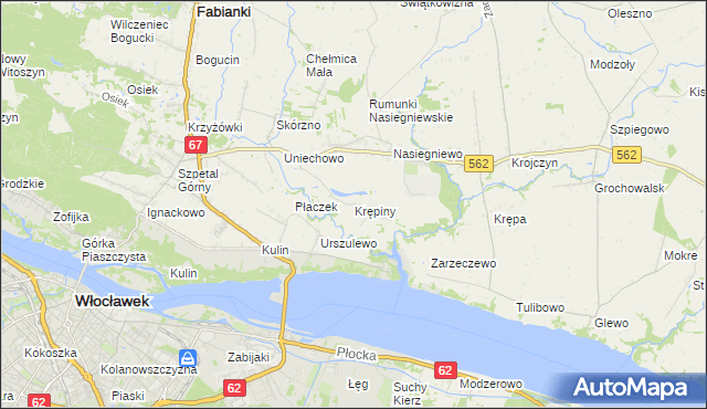 mapa Krępiny Kolonia, Krępiny Kolonia na mapie Targeo