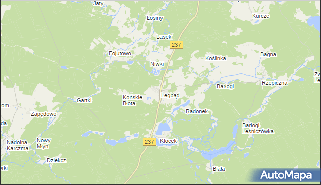 mapa Legbąd, Legbąd na mapie Targeo