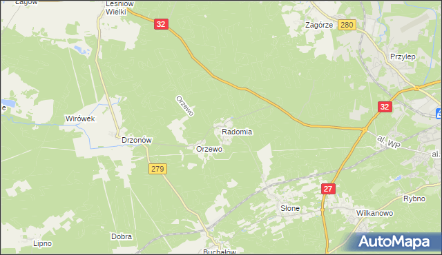 mapa Radomia, Radomia na mapie Targeo