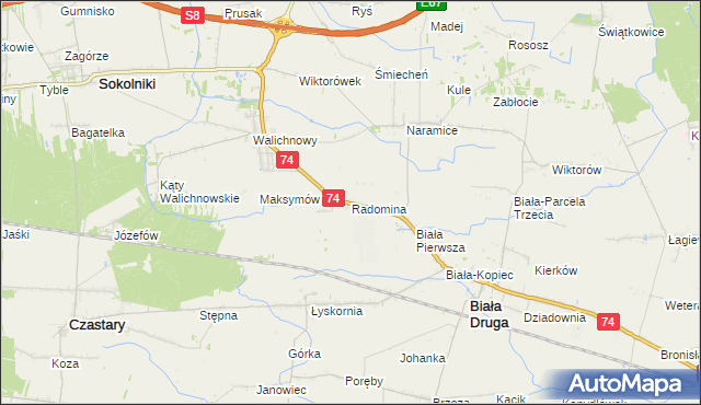 mapa Radomina, Radomina na mapie Targeo