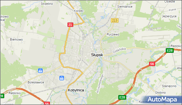 mapa Słupska, Słupsk na mapie Targeo