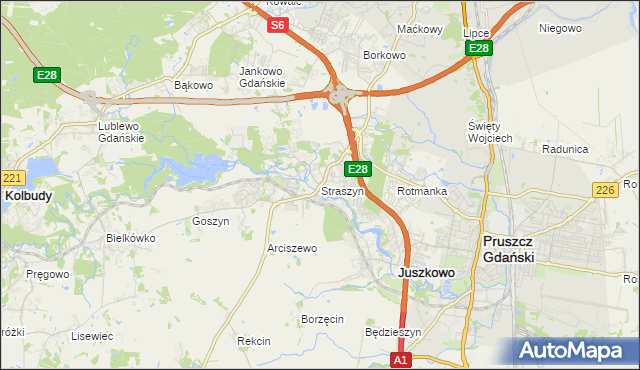 mapa Straszyn, Straszyn na mapie Targeo