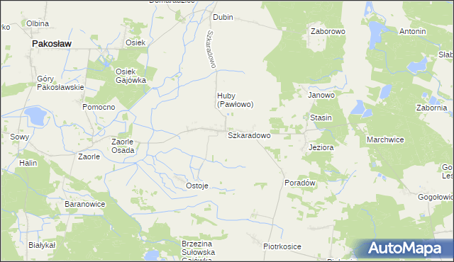 mapa Szkaradowo, Szkaradowo na mapie Targeo