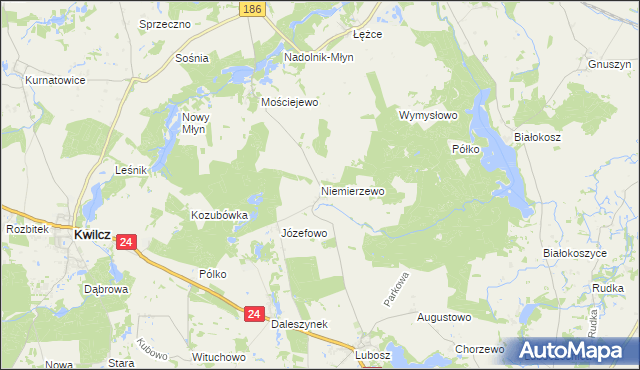 mapa Niemierzewo, Niemierzewo na mapie Targeo