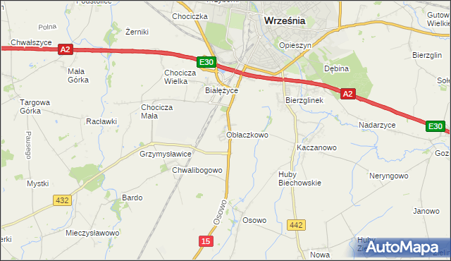 mapa Obłaczkowo, Obłaczkowo na mapie Targeo