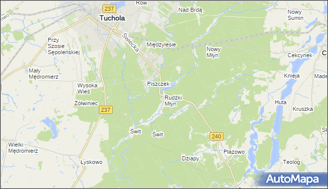 mapa Rudzki Młyn, Rudzki Młyn na mapie Targeo