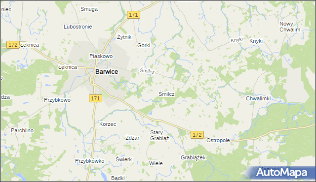 mapa Śmilcz, Śmilcz na mapie Targeo