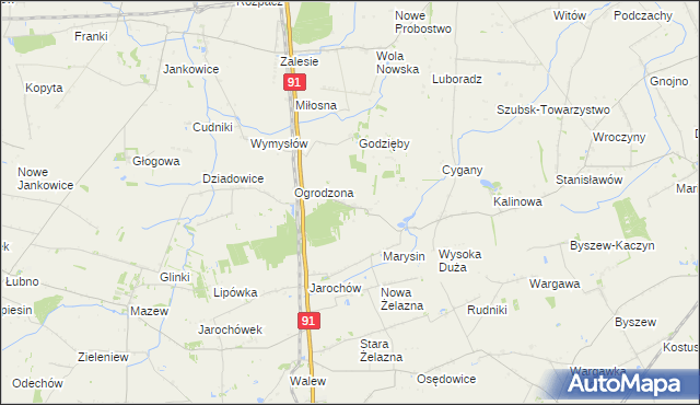 mapa Zieleniew gmina Krośniewice, Zieleniew gmina Krośniewice na mapie Targeo