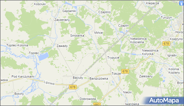mapa Baciuty-Kolonia, Baciuty-Kolonia na mapie Targeo